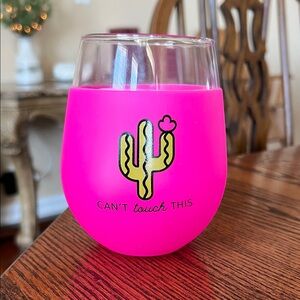 Pink Cactus Wine Tumbler